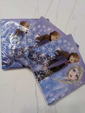 3 packs of Frozen Napkins 2 ply 12.75" square (48 total paper napkins)
